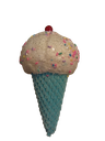 7.1IN X 3.5IN XMAS CANDY SHOP ORNAMENT - 3D WAFFLE CONE ICE CREAM