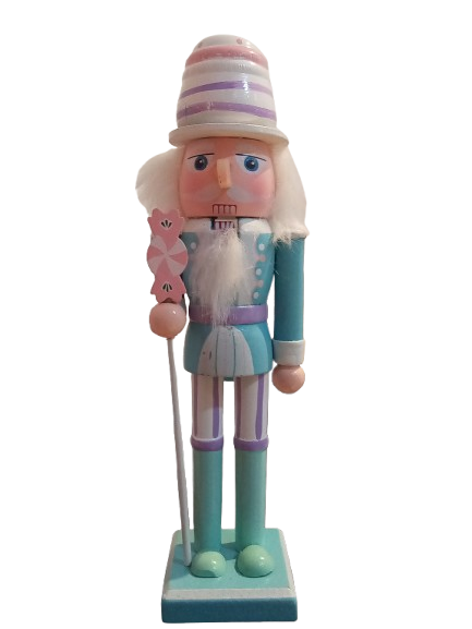 9IN XMAS WOODEN CANDY SHOP NUTCRACKER.