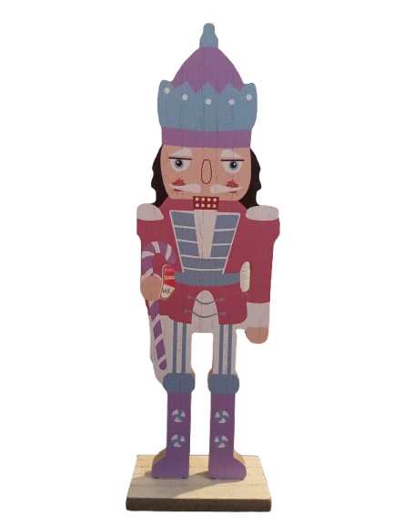 11-5/8IN X 3-5/8IN XMAS WOODEN CANDY NUTCRACKER TABLETOP DECORATION.