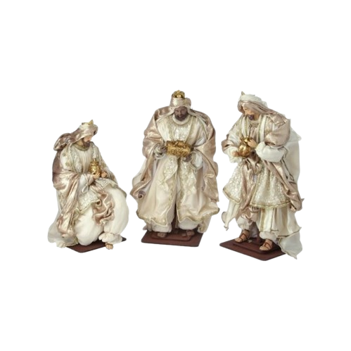  16-33" RSN/FABRIC HOLY FAMILY -30" RSN/FABRIC THREE KINGS SET/3  SET COMPLETO