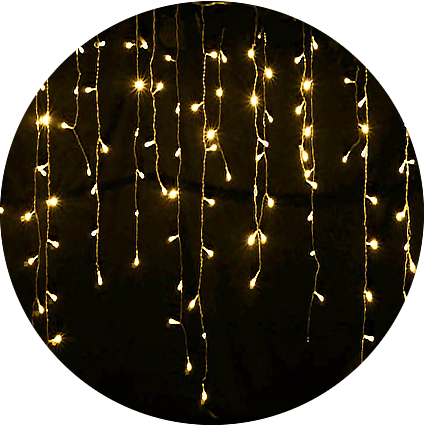 luces led de cascadas amarilla