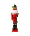 15" RED & GREEN WITH HORN NUTCRACKER