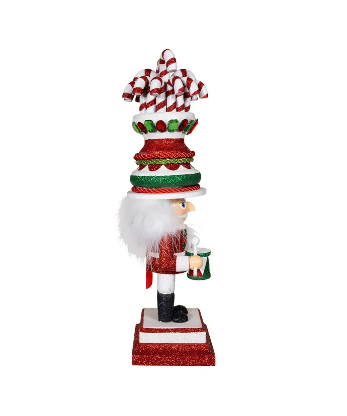 16" CANDY CANE HAT SOLDIER NUTCRACKER