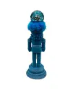 20" HOLLYWOOD NUTCRACKER BATTERY OPERATED MUSICAL LIGHTED FLOCKED BLUE