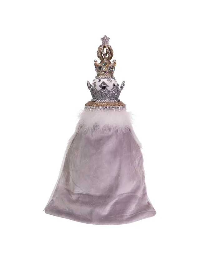 18"HOLLYWOOD WHITE FUR KING NUTCRACKER