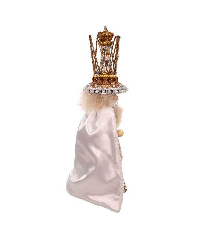 18.5"HOLLY WOOD GOLD GEM KING NUTCRACKER.