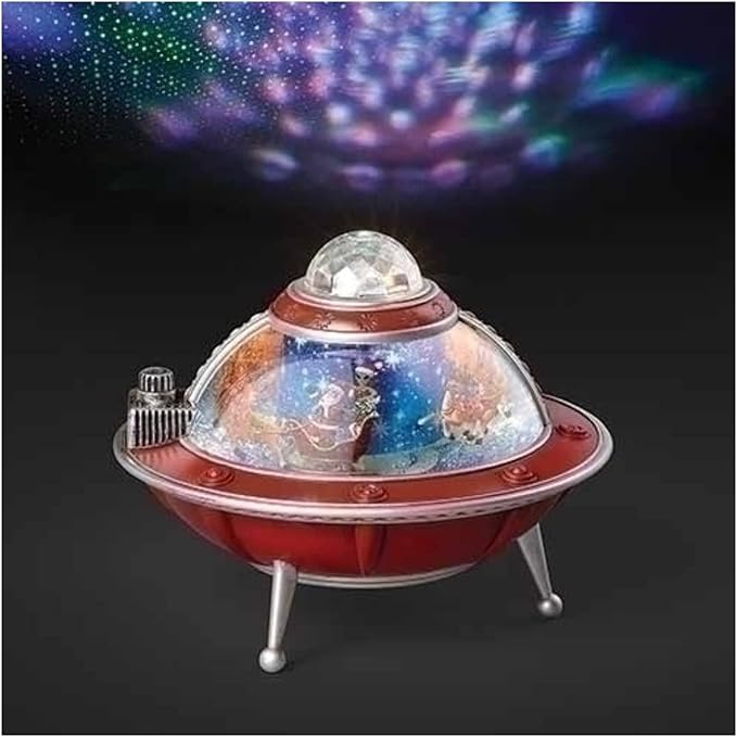 8.75"H LED MUS SWIRL UFO SHIP W/