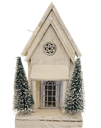 14.4"H B/O LIGHTED WOOD HOLIDAY HOUSE / INDIVIDUAL 