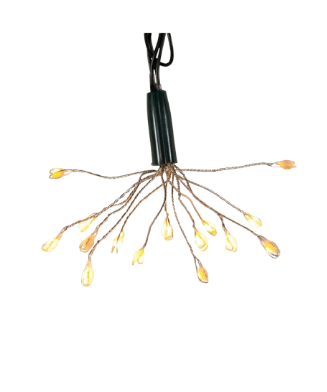 12' 75L Classic White Superbright Twinkle LED Cluster Burst With Green Base