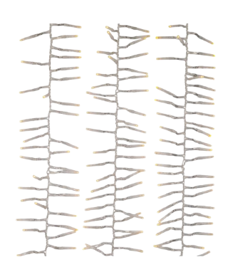 33' 1,000-Light Warm White 3MM LED Multifunction Cluster Garland With Clear Wire