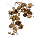 6LIGHTED GOLD PINECONE BERRY ROPE GARLAND W36