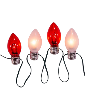 UL 10/L RED & WHITE GIANT C7 BULB LIGHT SET W10
