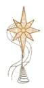 17" Pre-Lit Gold Glittered 8-point Star Treetop