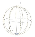 12" 280-LIGHT WARM WHITE LED FOLDABLE SILVER METAL SPHERE