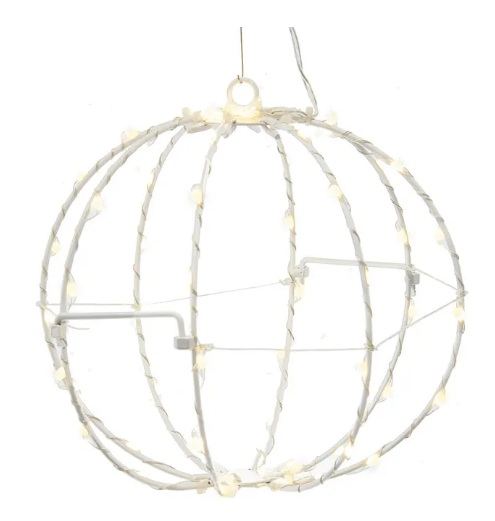 8´´WARM WHT LED FOLDBL METAL SPHERE