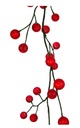 6´GRN GRLND W/48L RED LED+RED BALLS