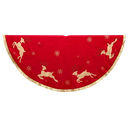 54"RED/TAN PATCHWORK RUNNING DEER TREE SKIRT
