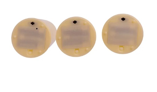 4"-6" BATTERY OPERATED LED FLICKER FLAME CANDLES 3-PIECE SET