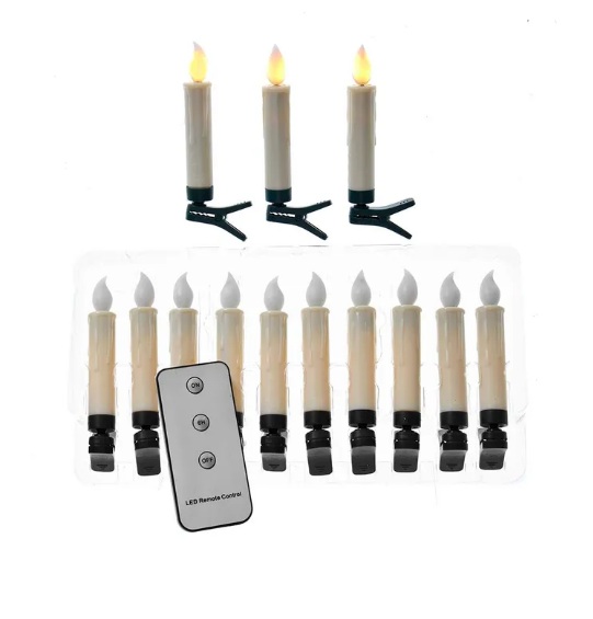 4 BATTERY OPERATED FLICKER FLAME LED CANDLE 10PC
