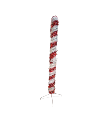 6 PRELIT R/W LED TINSEL CANDY CANE 
