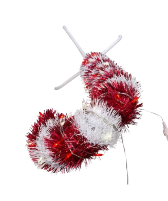 6 PRELIT R/W LED TINSEL CANDY CANE 