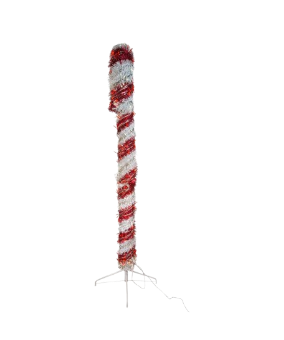 4 PRELIT R/W LED TINSEL CANDY CANE