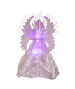 18"WHITE AND SILVER FIBER-OPTIC LED ANGEL TREETOP