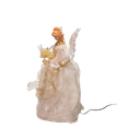 14"FIBER-OPTIC IVORY AND GOLD ANIMATED LED ANGEL TREETOP
