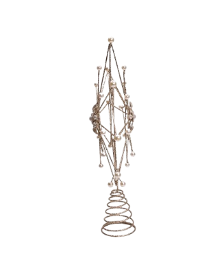 14"MET GOLD & PEARL SNOWFLAKE TREETOP