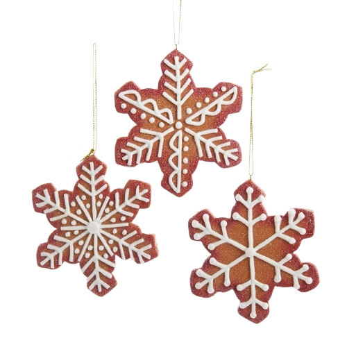 GINGERBREAD SNOWFLAKE ORNMENTS / INDIVIDUAL