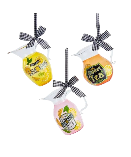 GLASS LEMONADE & TEA PITCHER ORNAMENT