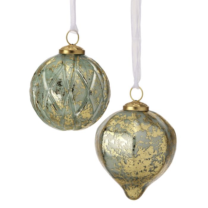 4" GLS BALL/ONION W/GOLD FOIL ORNAMENT INDIVIDUAL