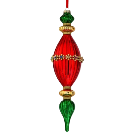 13.5" GLASS LAYERED FINIAL ORNAMENT