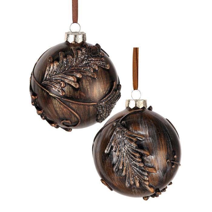 4" PATTERNED GLASS BALL ORNAMENT INDIVIDUAL