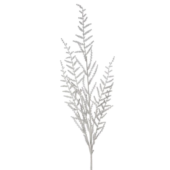 45" LAZER GLITTERED PINE SPRAY - WHT