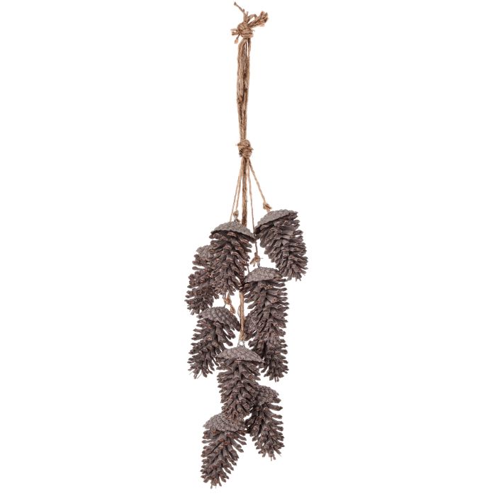 30" WINTER CHALET CONE DROP W/JUTE X9