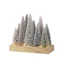 10"LED/BTY/TMR SNOWY PVC TREE GROVE/CRATE