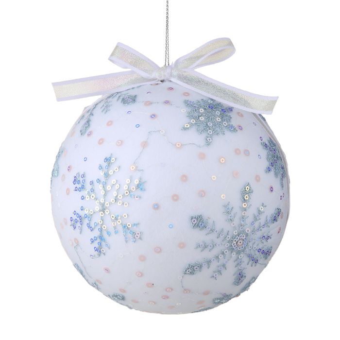 6" WINTER SHOWFLAKE BALL ORNAMENT