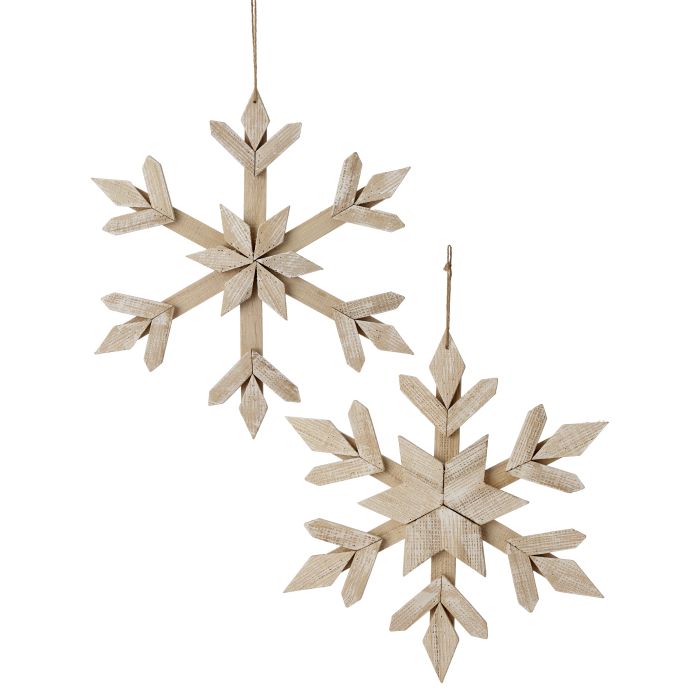 14" WOOD SNOWFLAKE ORNAMENT INDIVIDUAL