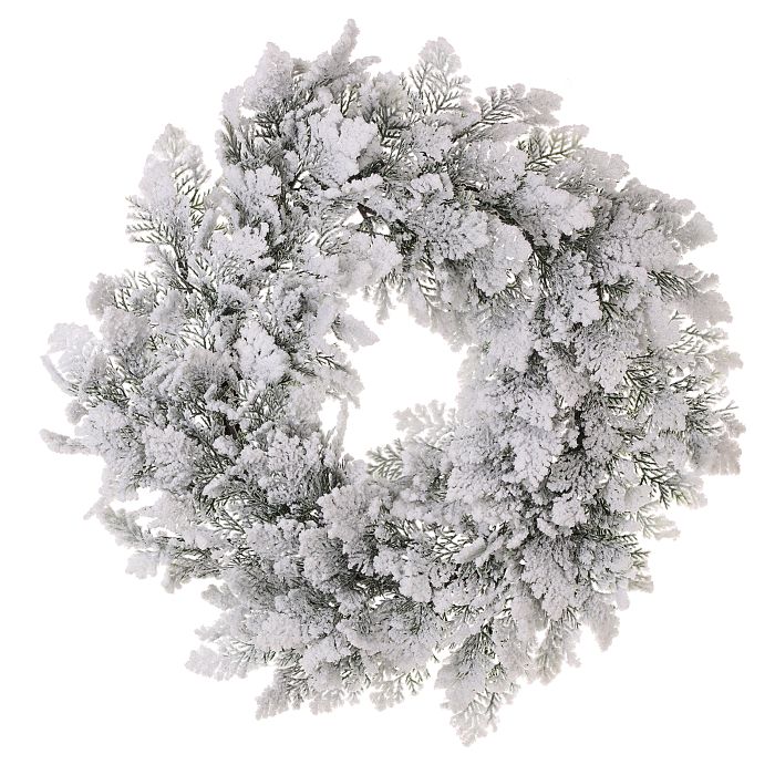 28" SNOWY ACADIA CEDAR WREATH