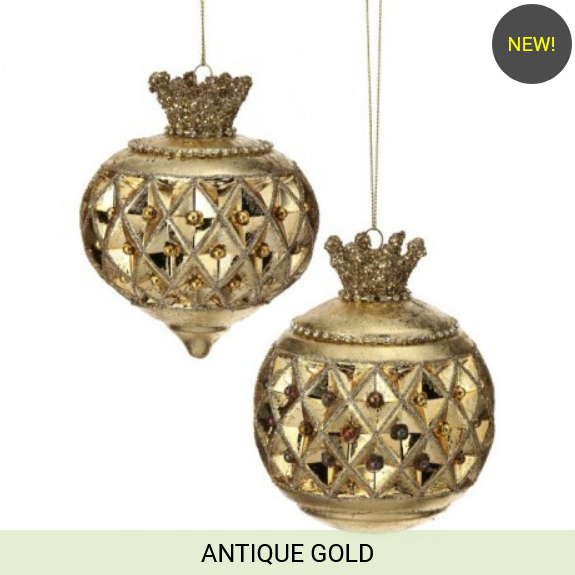5" GLS CROWN BALL/FINIAL ORNAMENT INDIVIDUAL