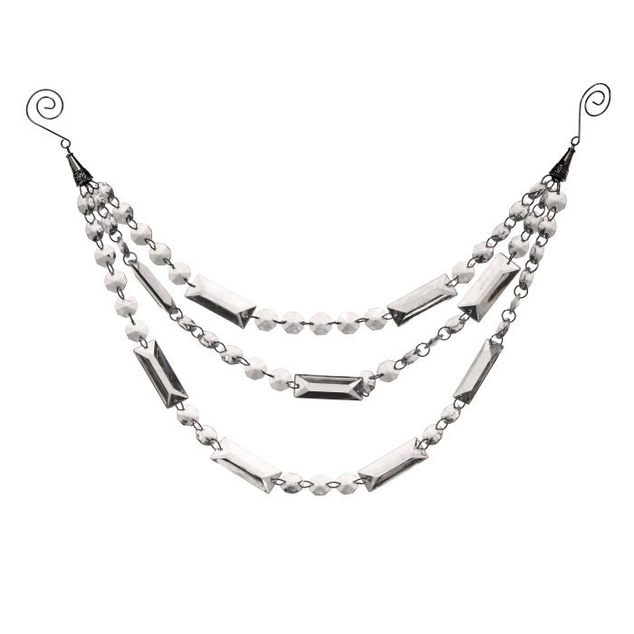 23" TRIPLE STRAND JEWEL DROP GARLAND