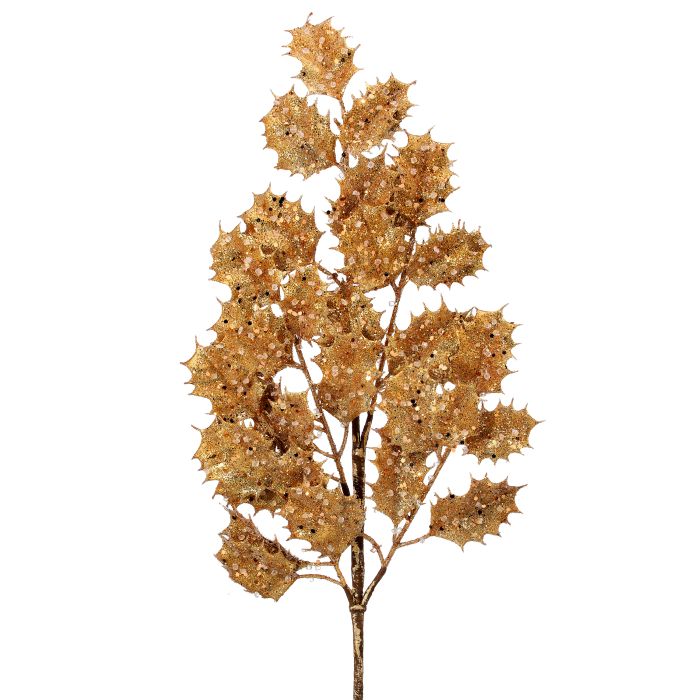 27" METALLIC HOLLY SPRAY
