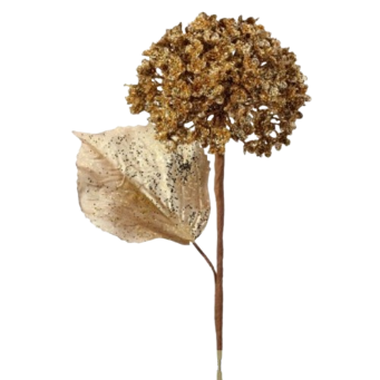 21" METALLIC GLITTER MINI HYDRAGNEA STEM