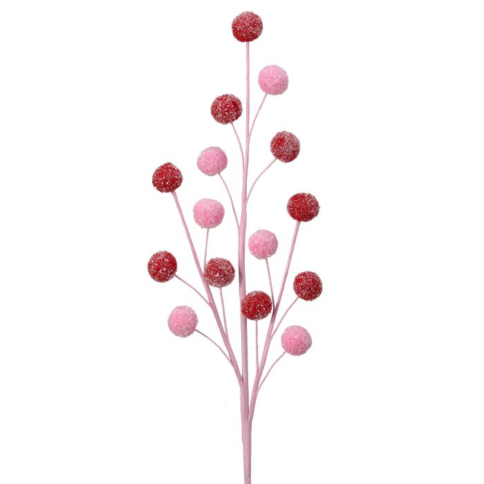 21" POMPOM SPRAY W/SNOWGLITTER - PKRD