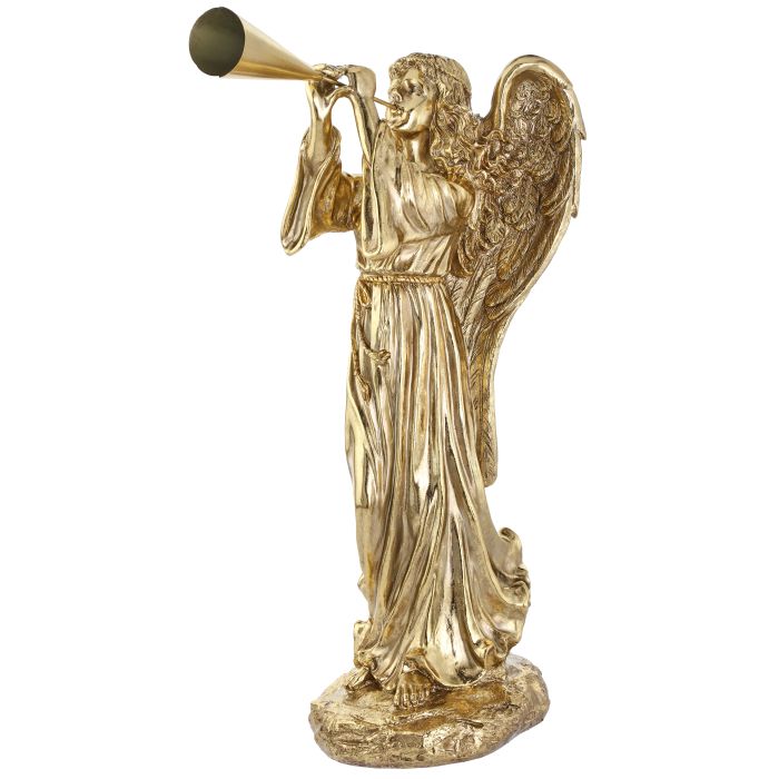 36" RESIN RENAISSANCE ANGEL W/TRUMPET