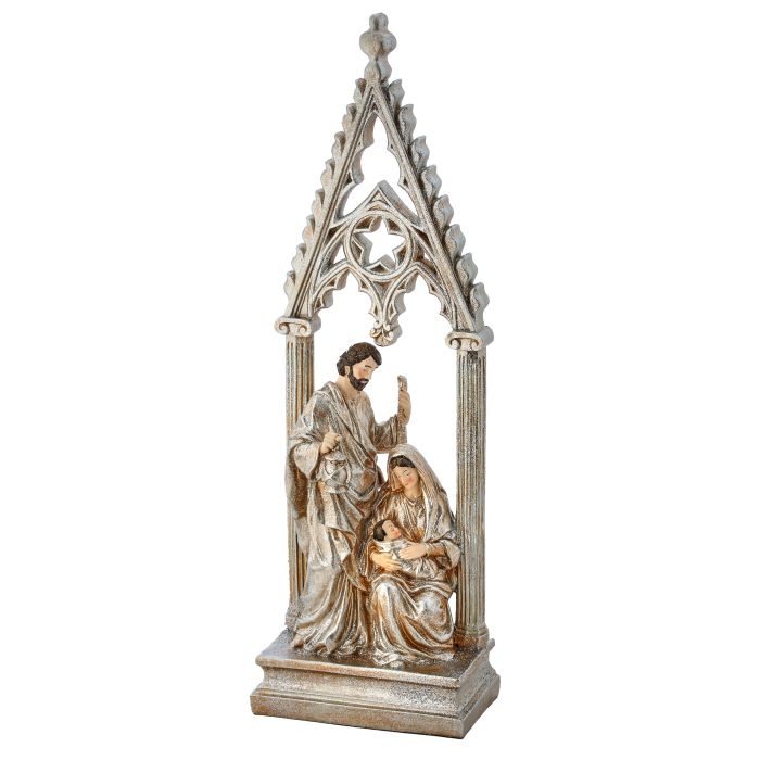 23"RESIN CATHEDRAL HOLY FAMILY