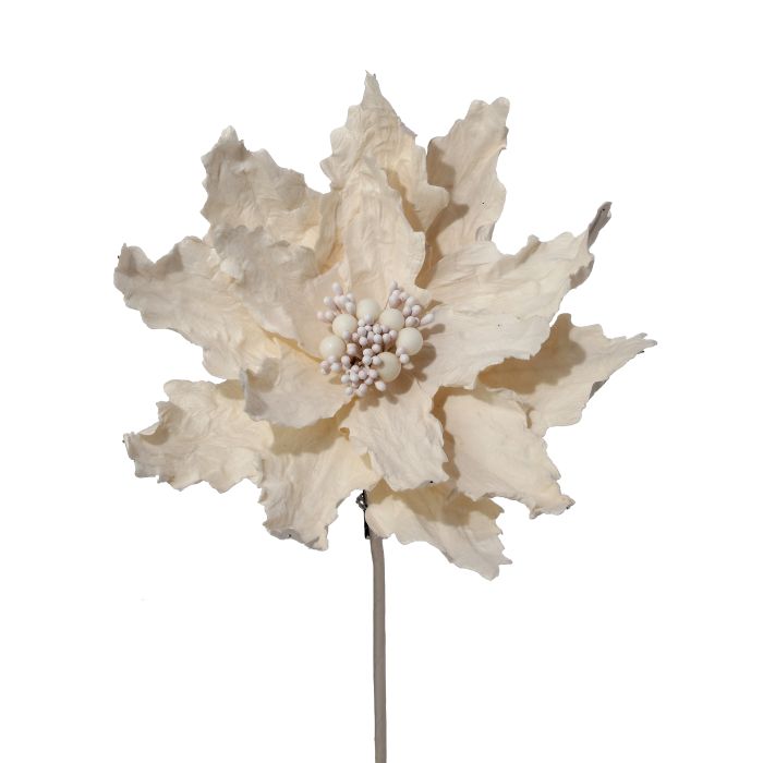 9" WINTER RETREAT WRINKLE POINSETTIA CLIP