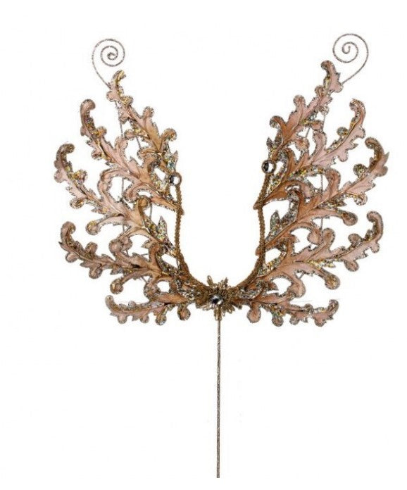 22.5"METAL W/JEWEL ANGEL WING STEM