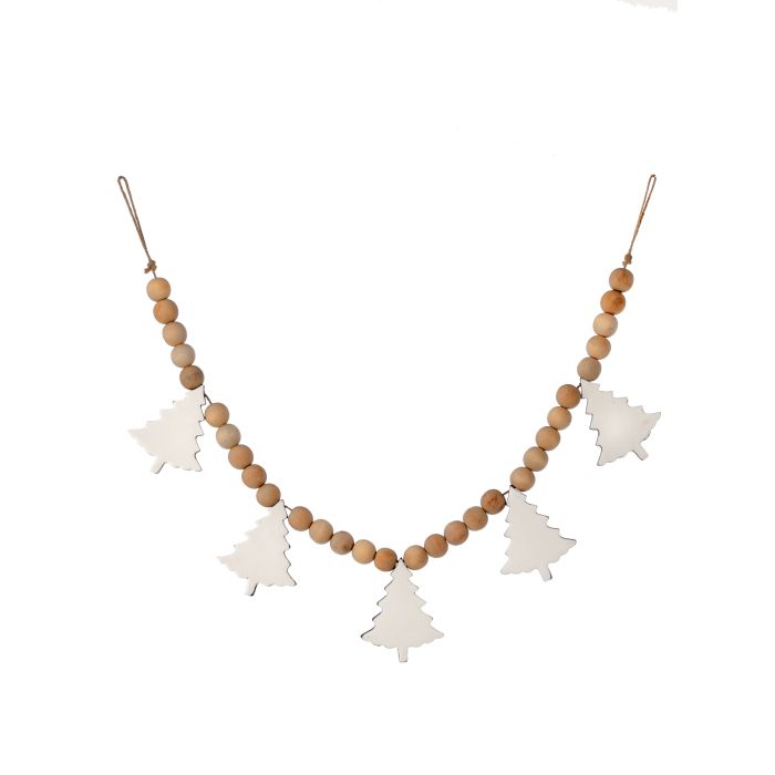 36" WOOD W/ENAMEL TREE GARLAND W/JUTE